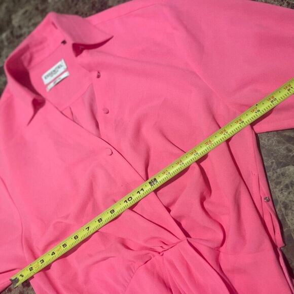 ESSENTIEL ANTWERP MINI DRESS DORSEY TWIST FRONT COLLARED DRAPED SZ 6 HOT PINKC - Picture 7 of 16